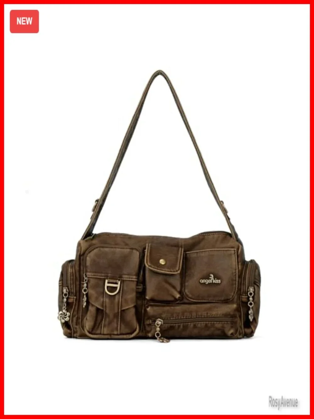 Faux Leather Hobo Shoulder Bag Crossbody Purse with Adjustable Strap